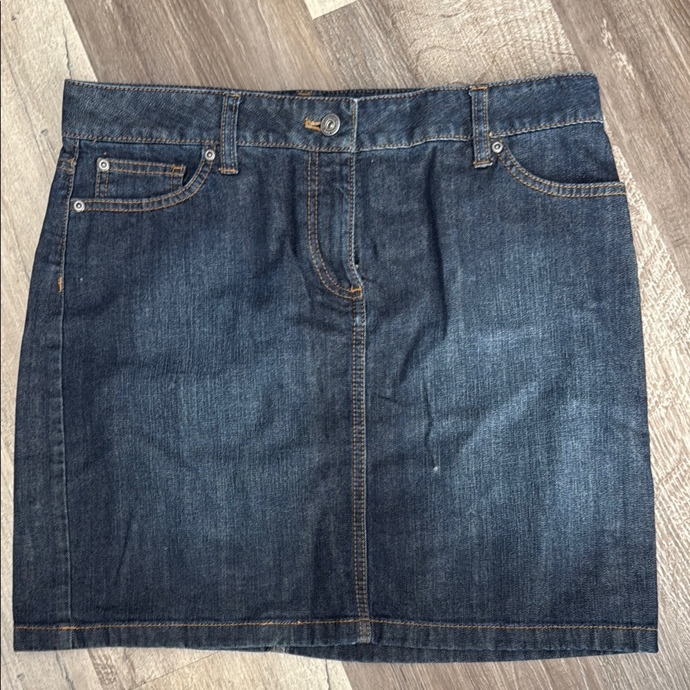 Ann Taylor Blue and Gold Mini Skirt Casual
